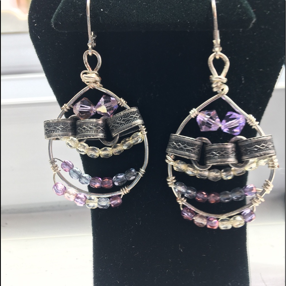 Earrings, handmade one-of-a-kind.